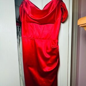 Gorgeous Red Satin Formal Dress